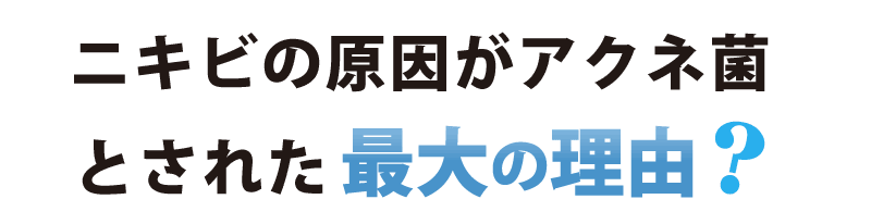 タイトル画像です。ニキビの原因がアクネ菌とされた最大の理由